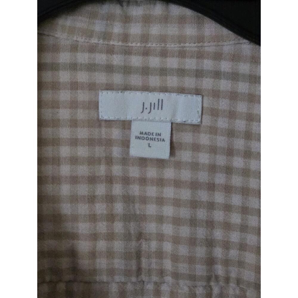 J. JILL Women Size L Flannel Bottom Top Blouse Shirt Plaid Pink 100% Cotton Soft - Picture 4 of 7